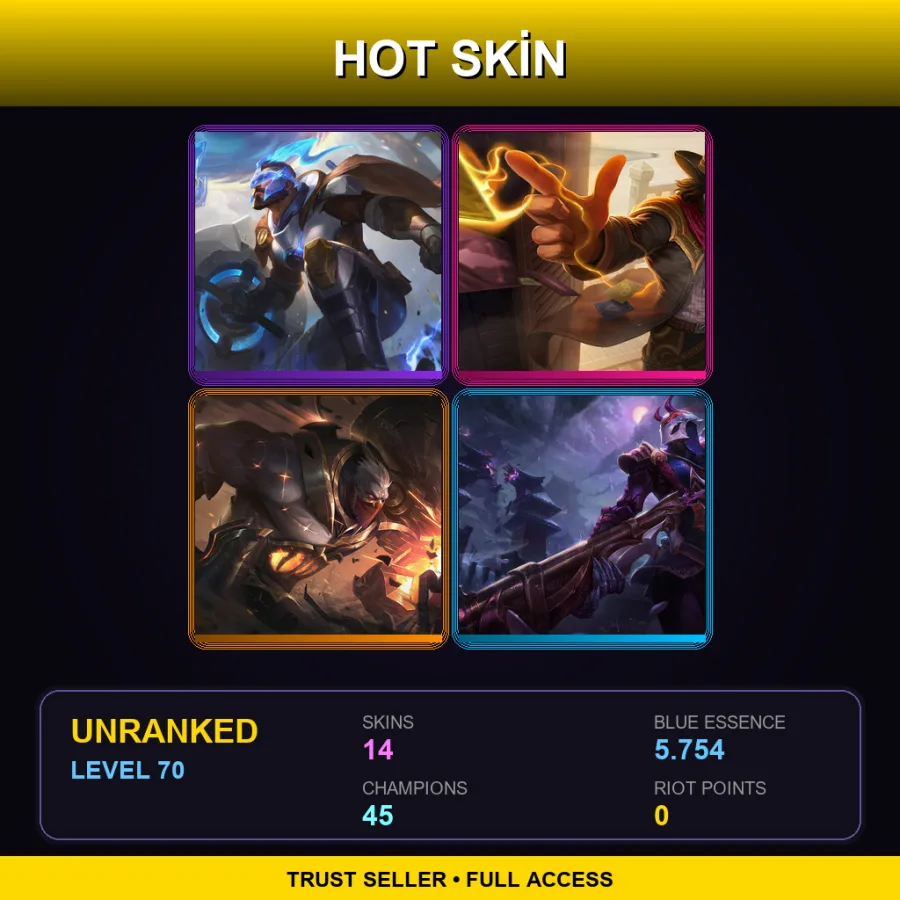 TR | Lv70 | Unranked | 14 Skin | 45 Champ