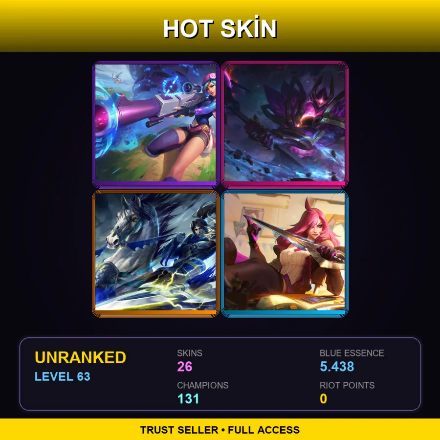 VN | Lv63 | Unranked | 26 Skin | 131 Champ with Alistar