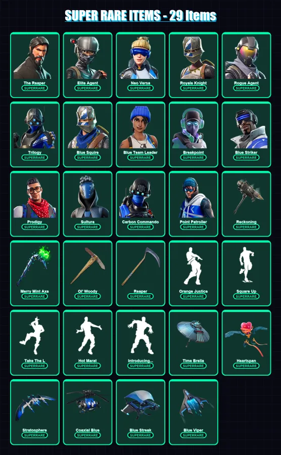 [PC/XBOX/PSN] | The Reaper | Elite Agent | Neo Versa | Royale Knight | Rogue Agent | 214 skin | 179 pickaxe | 161 emote | 158 glider | Lv2102 — Fortnite account
