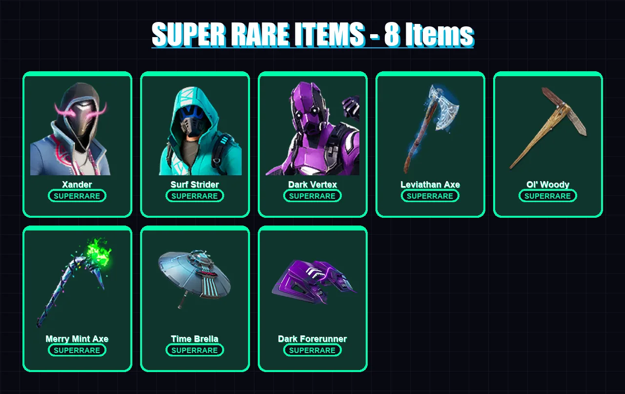 [PC/PSN] | Xander | Surf Strider | Dark Vertex | Polarity | Fusion | 123 skin | 141 pickaxe | 108 emote | 113 glider | Lv1896