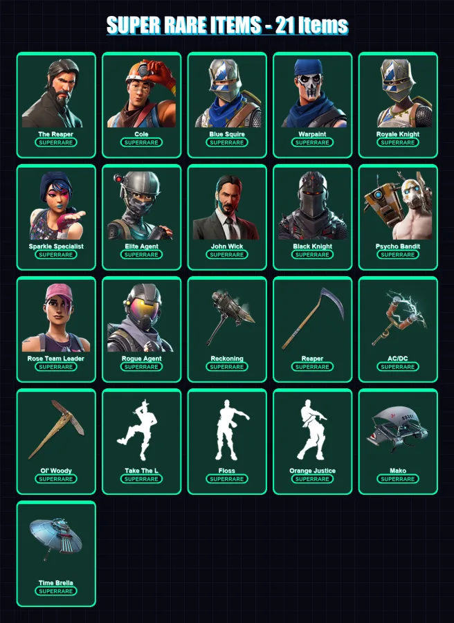 [PC/XBOX/PSN] | OG Skull Trooper | OG Ghoul Trooper | The Reaper | Cole | Blue Squire | 153 skin | 131 pickaxe | 181 emote | 114 glider | Lv1562