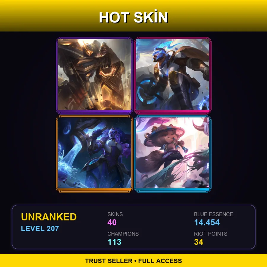 LAS | Lv207 | Unranked | 40 Skin | 113 Champ