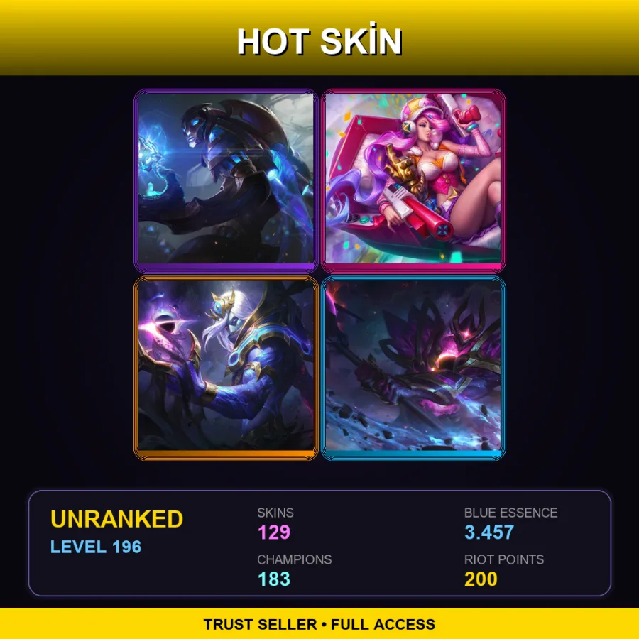 LAS | Lv196 | Unranked | 129 Skin | 183 Champ