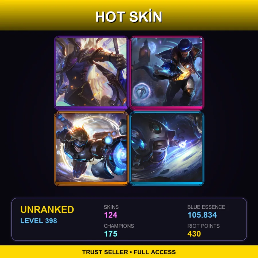 ME | Lv398 | Unranked | 124 Skin | 175 Champ