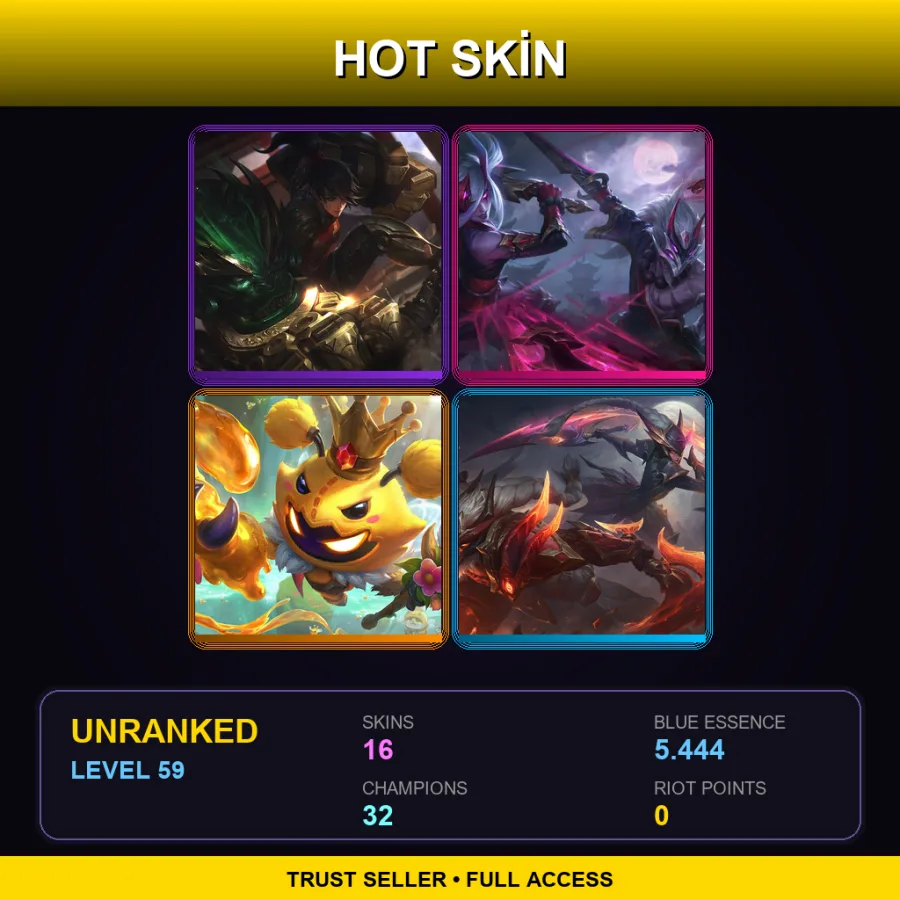 LAN | Lv59 | Unranked | 16 Skin | 32 Champ