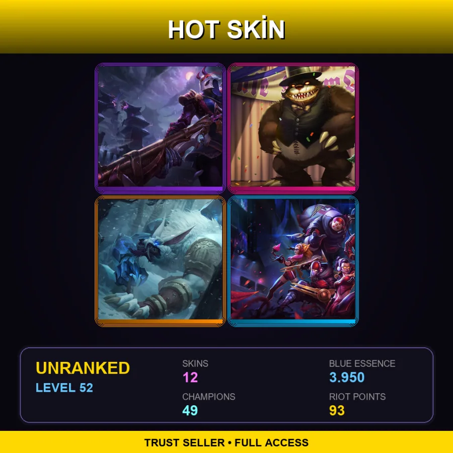 LAN | Lv52 | Unranked | 12 Skin | 49 Champ