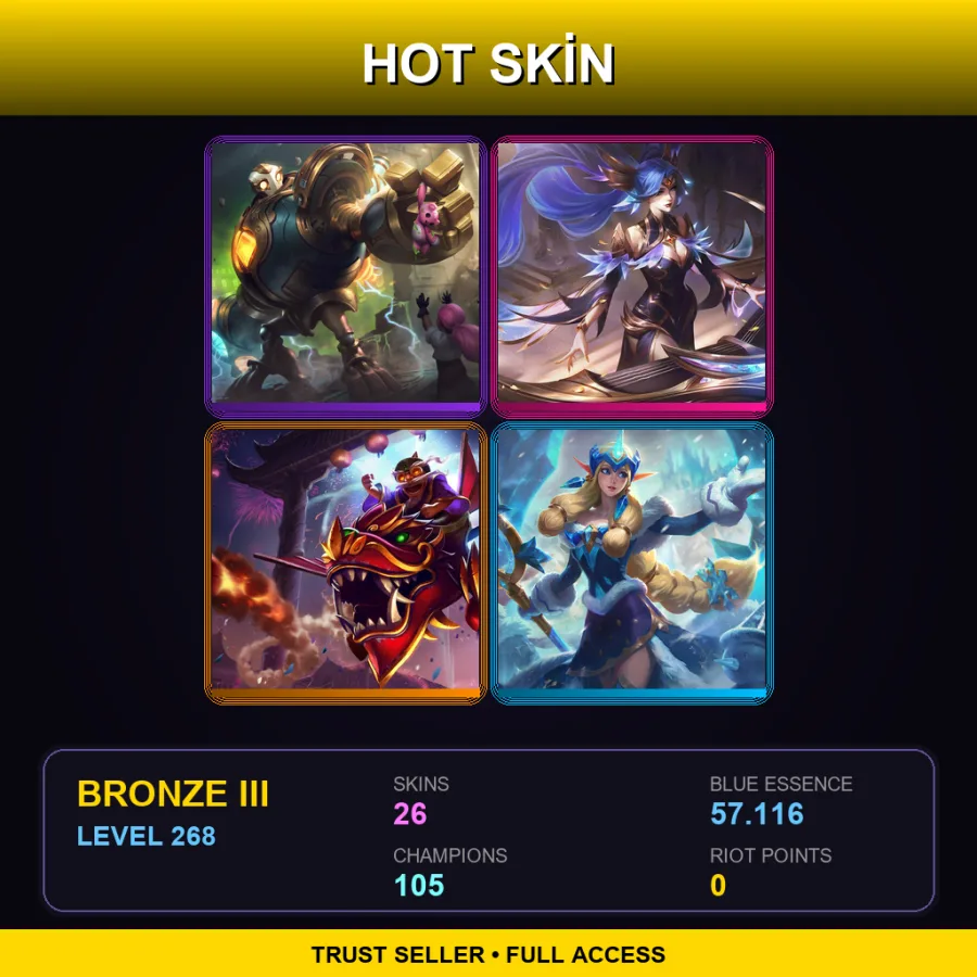 EUNE | Lv268 | Bronze III | 26 Skin | 105 Champ