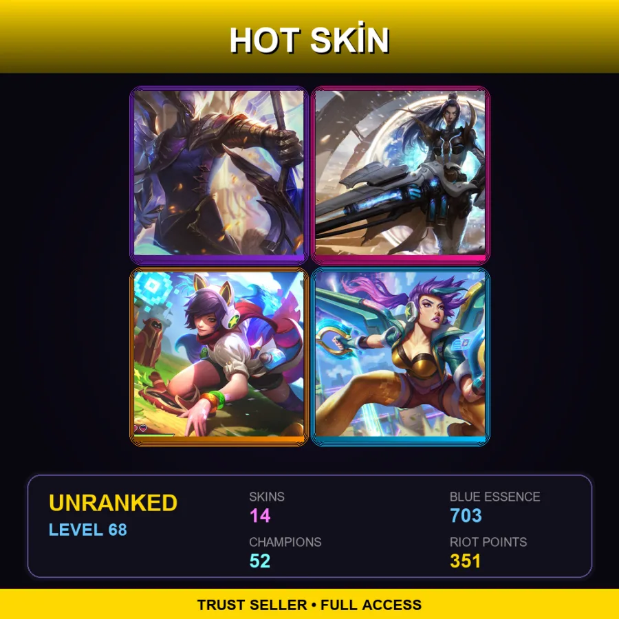 NA | Lv68 | Unranked | 14 Skin | 52 Champ with Annie