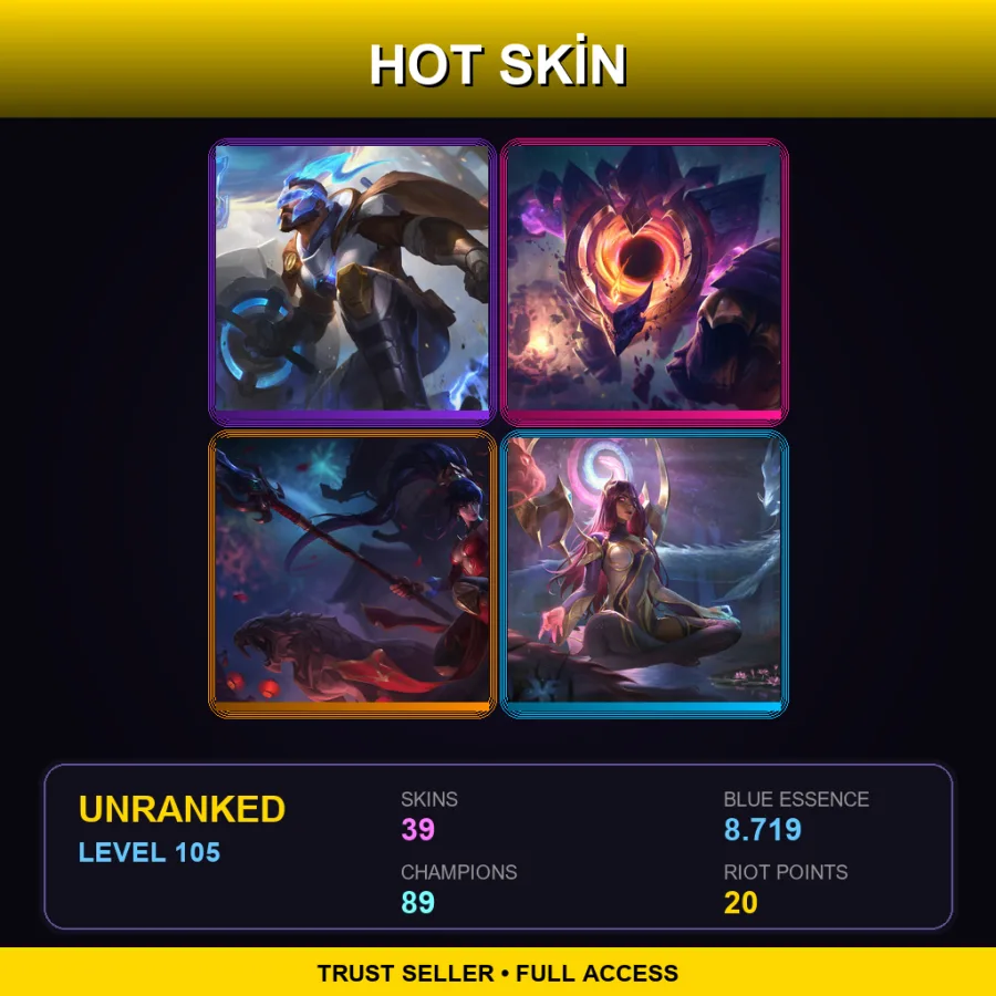 EUNE | Lv105 | Unranked | 39 Skin | 89 Champ — Battle Queen Qiyana