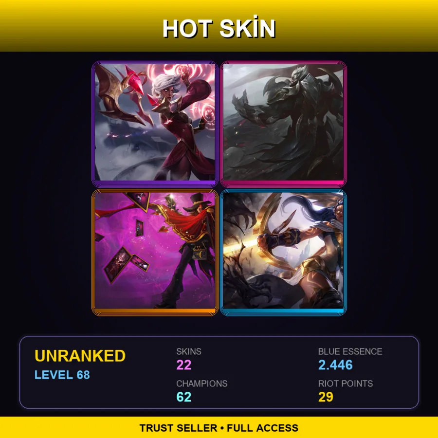 LAS | Lv68 | Unranked | 22 Skin | 62 Champ