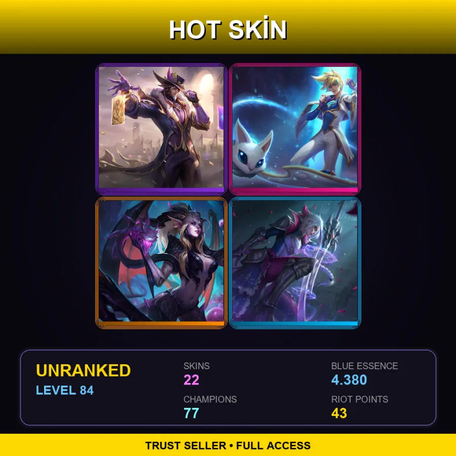 LAS | Lv84 | Unranked | 22 Skin | 77 Champ — Coven Ashe
