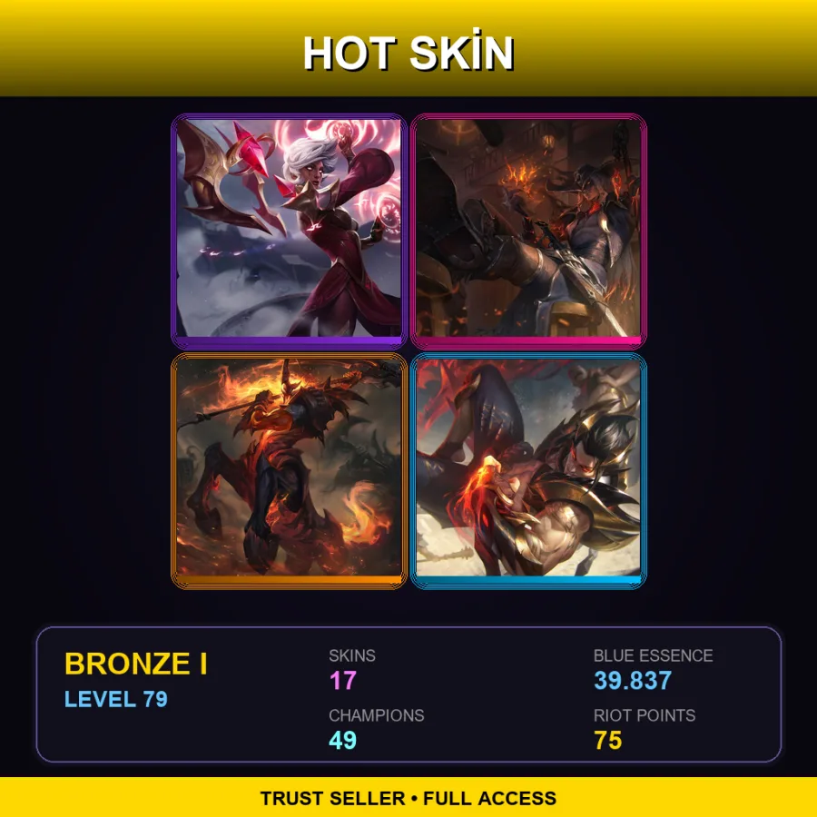 BR | Lv79 | Bronze I | 17 Skin | 49 Champ — LoL account