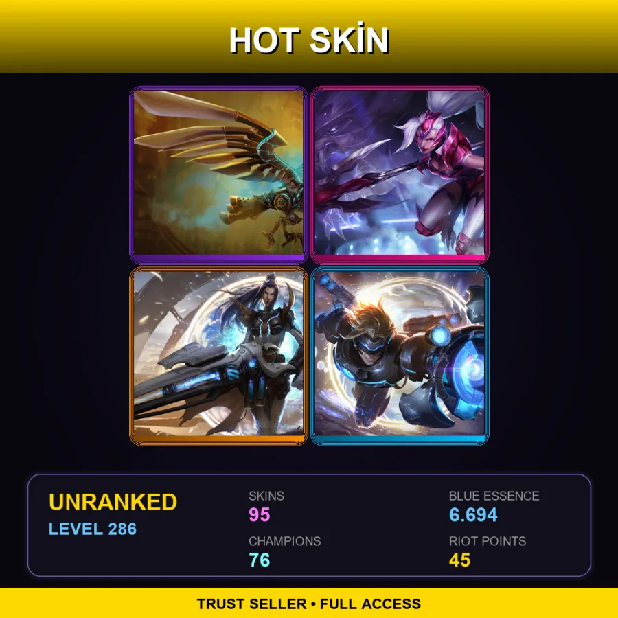 LAS | Lv286 | Unranked | 95 Skin | 76 Champ