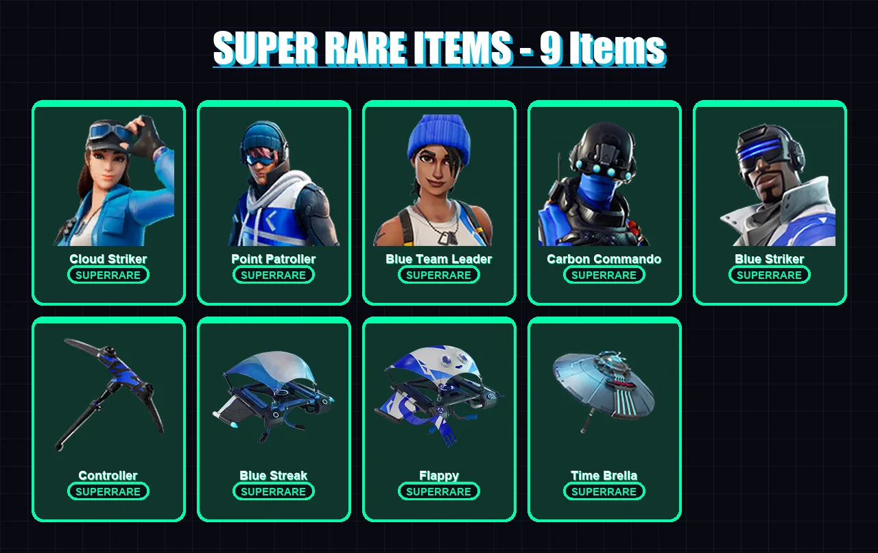[PS4/PS5/XBOX/PC] | Cloud Striker | Point Patroller | Blue Team Leader | 19 skin | Lv154 — Fortnite account