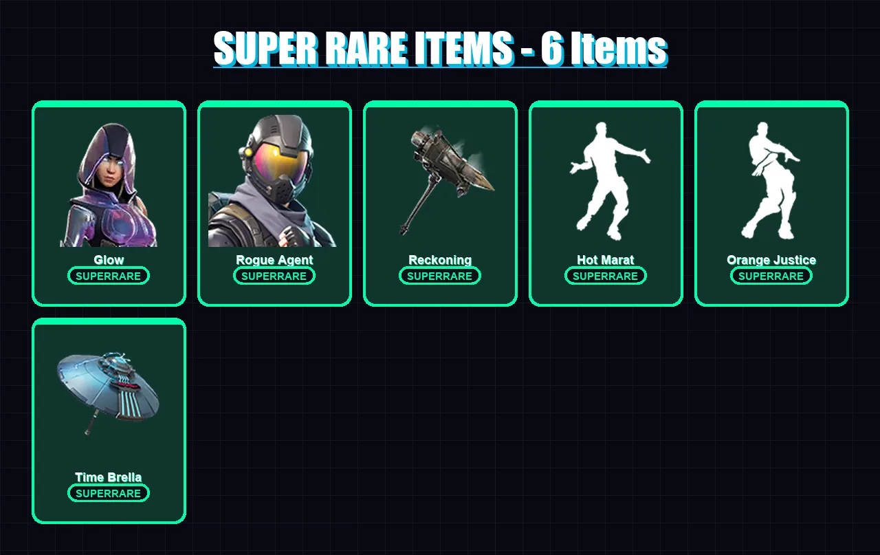 [PS4/PS5/XBOX/PC] | Glow | Rogue Agent | Calamity | Carbide | The Visitor | 37 skin | 42 pickaxe | 65 emote | 59 glider | Lv1086