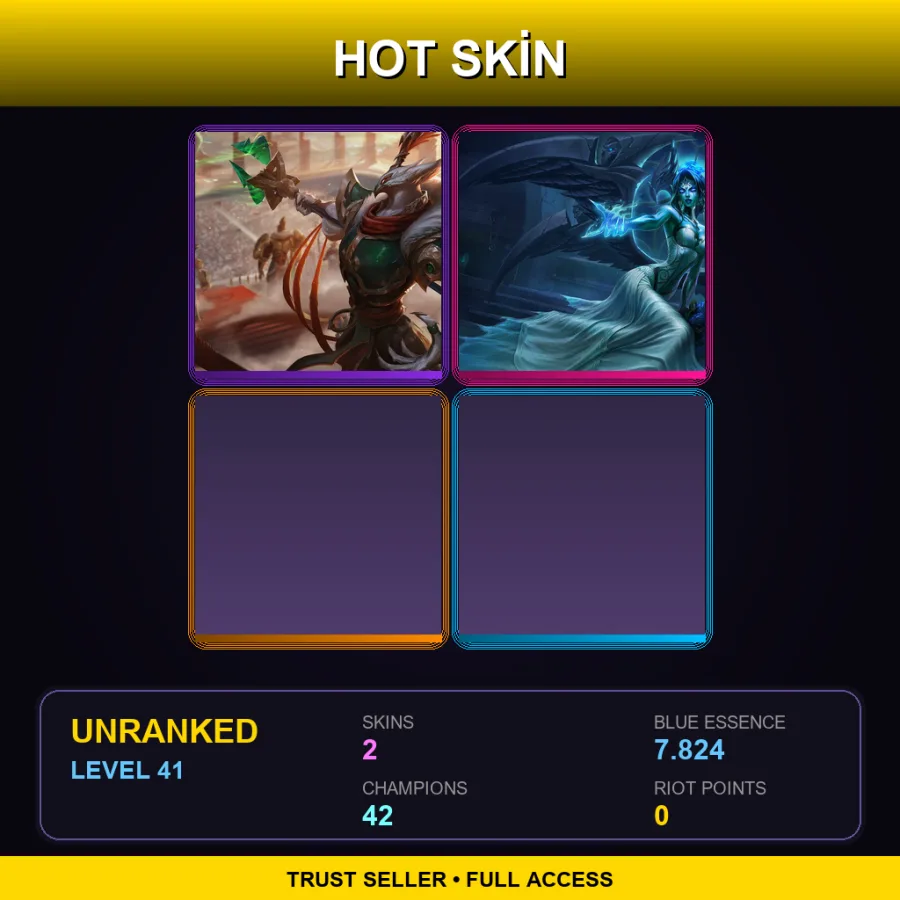 LAN | Lv41 | Unranked | 2 Skin | 42 Champ — LoL account