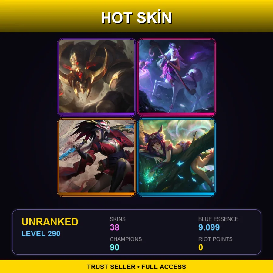 LAS | Lv290 | Unranked | 38 Skin | 90 Champ