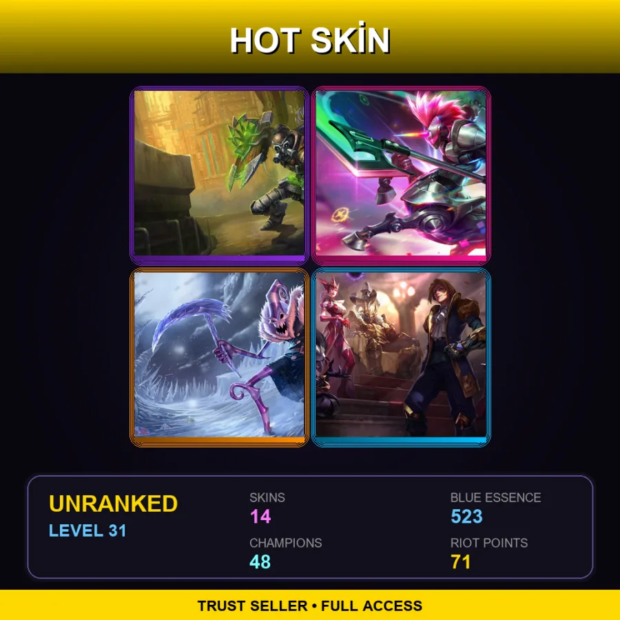 NA | Lv31 | Unranked | 14 Skin | 48 Champ — Creator Viktor