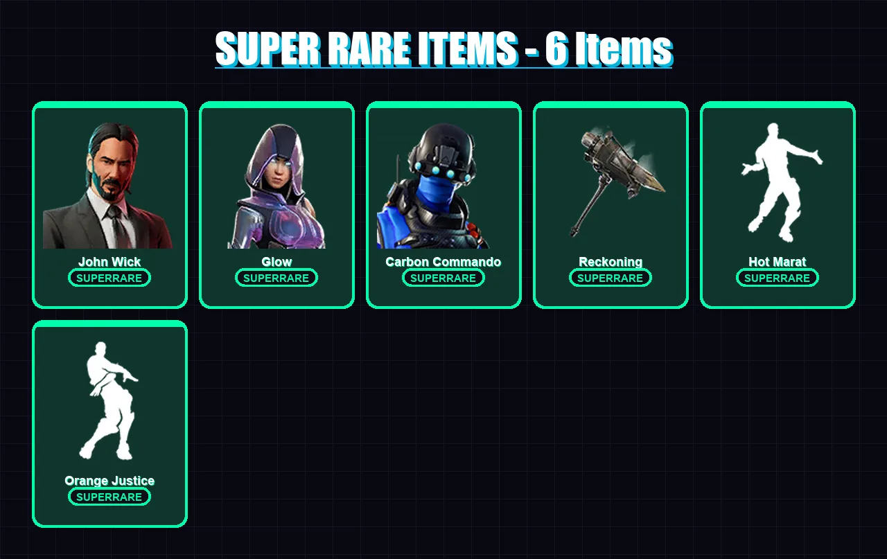 [PC/XBOX/PSN] | John Wick | Glow | Carbon Commando | Inferno | The Imagined | 133 skin | 122 pickaxe | 99 emote | 123 glider | Lv1569