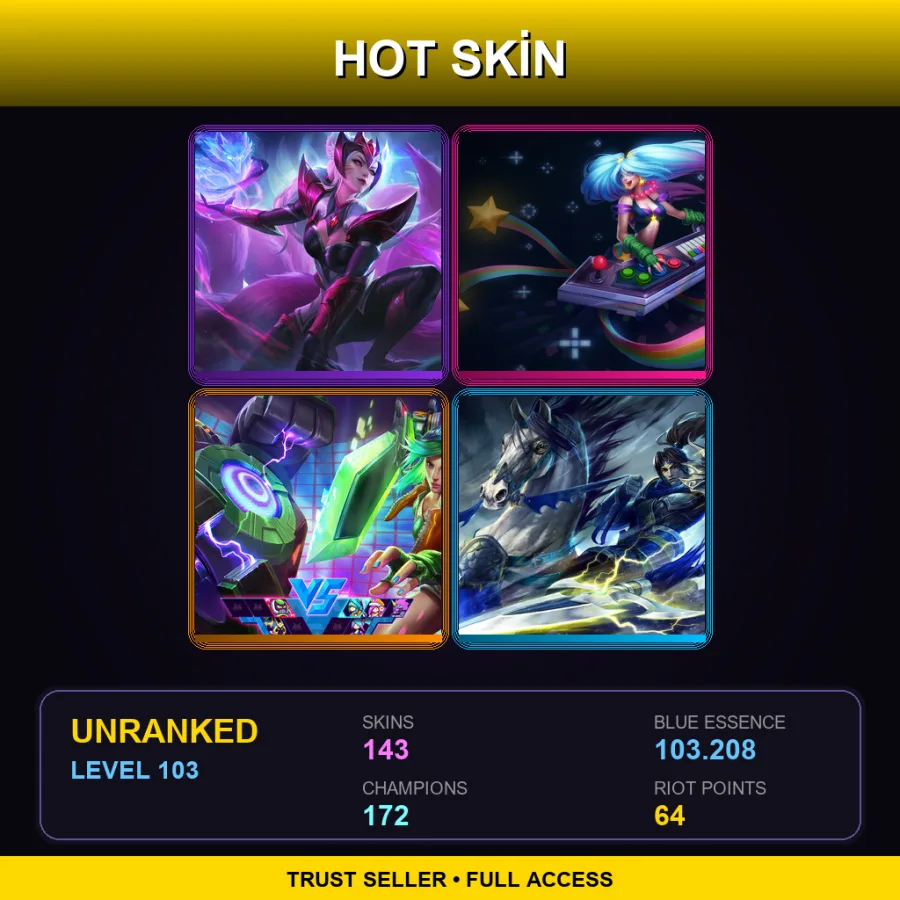SG | Lv103 | Unranked | 143 Skin | 172 Champ