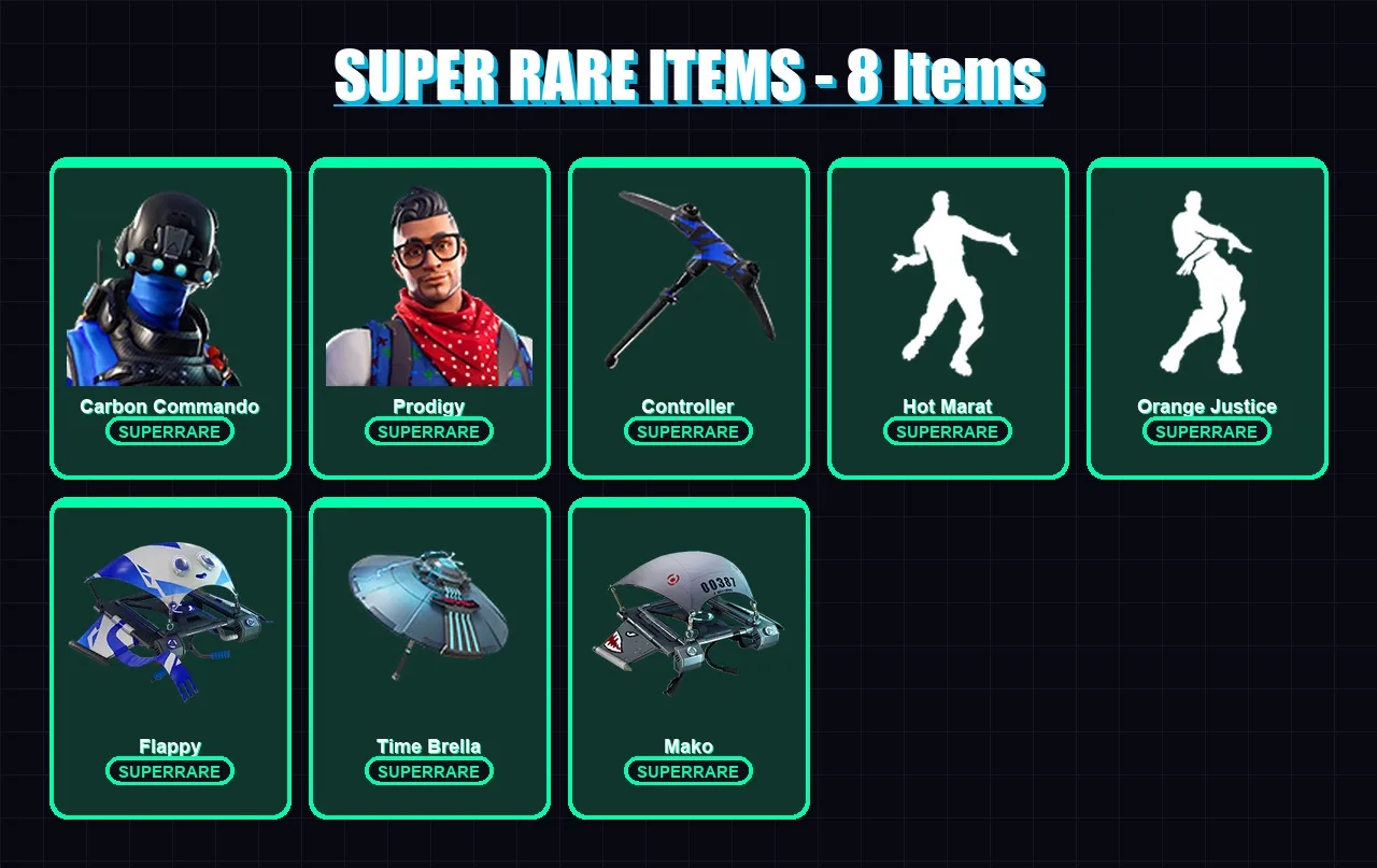 [PS4/PS5/PC] | Carbon Commando | Prodigy | Ragnarok | Lynx | Zenith | 25 skin | 37 pickaxe | 56 emote | 55 glider | Lv911