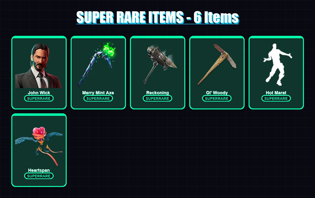 [PC/XBOX] | John Wick | Luxe | The Prisoner | Frozen Red Knight | Ruin | 106 skin | 100 pickaxe | 113 emote | 79 glider | Lv1314
