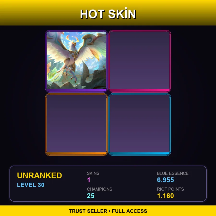 NA | Lv30 | Unranked | 1 Skin | 25 Champ — LoL account