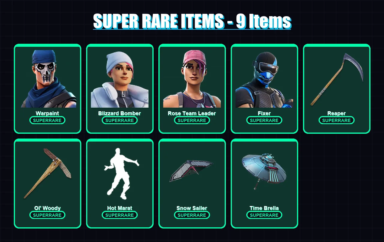 [PS4/PS5/XBOX/PC] | Warpaint | Blizzard Bomber | Rose Team Leader | Fixer | Blackheart | 127 skin | 137 pickaxe | 110 emote | 111 glider | Lv1553