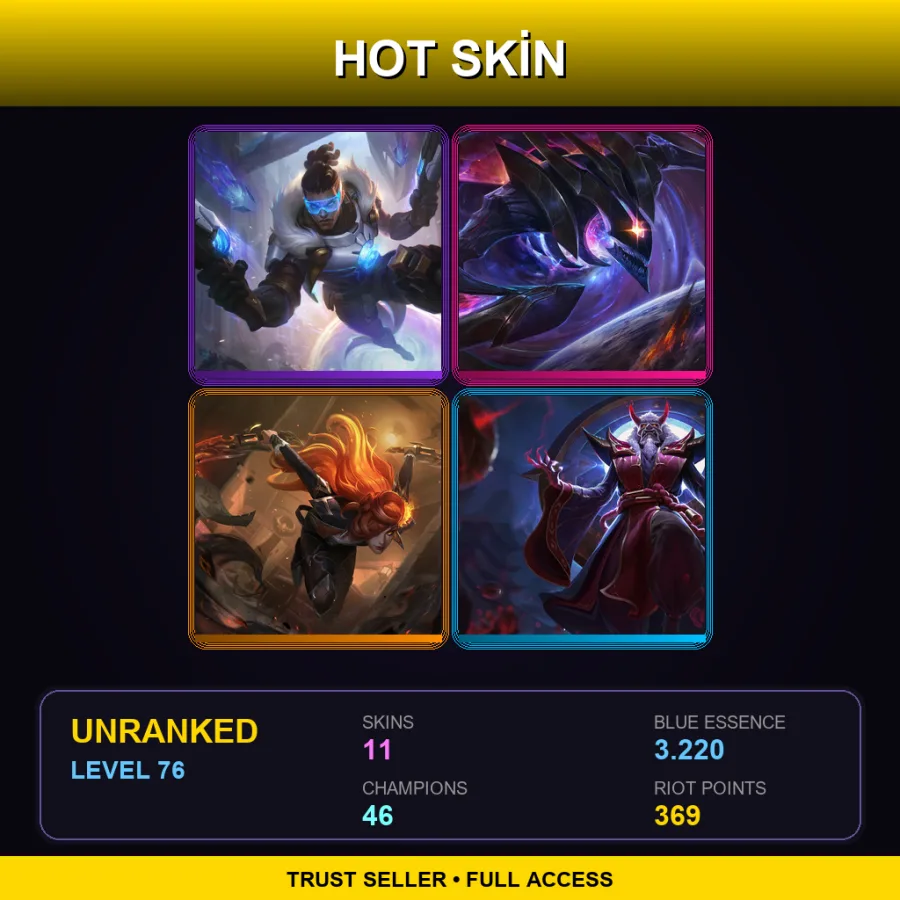 BR | Lv76 | Unranked | 11 Skin | 46 Champ — LoL account