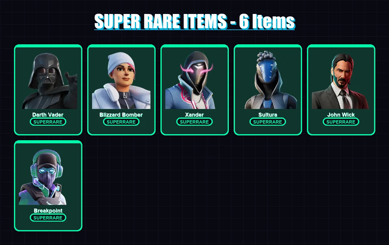 [PC/XBOX/PSN] | Darth Vader | Blizzard Bomber | Xander | Sultura | John Wick | 81 skin | 79 pickaxe | 60 emote | 65 glider | Lv1222