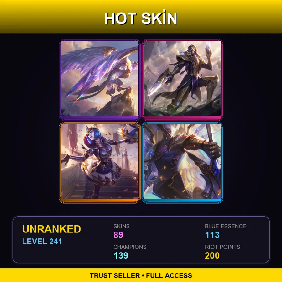 NA | Lv241 | Unranked | 89 Skin | 139 Champ — LoL account