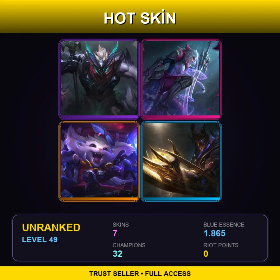 EUW | Lv49 | Unranked | 7 Skin | 32 Champ