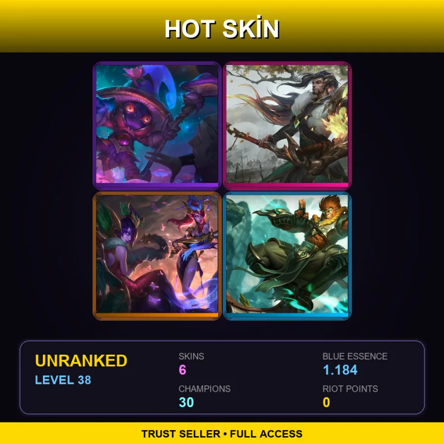 LAN | Lv38 | Unranked | 6 Skin | 30 Champ