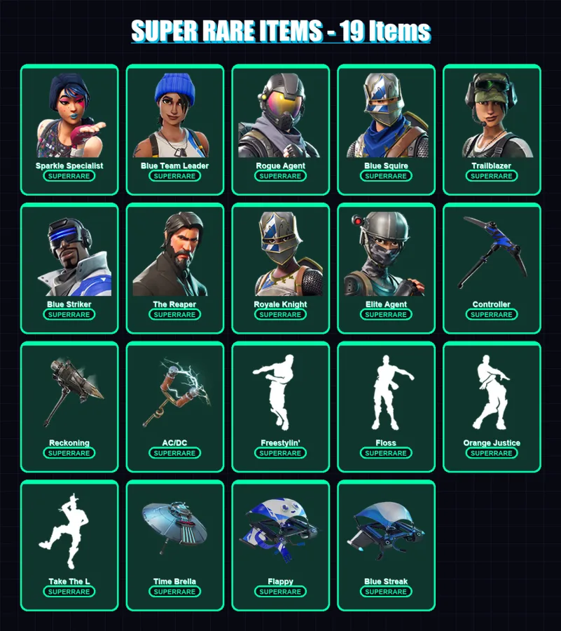 [PS4/PS5/XBOX/PC] | Sparkle Specialist | Blue Team Leader | Rogue Agent | 61 skin | Lv852 — Fortnite account