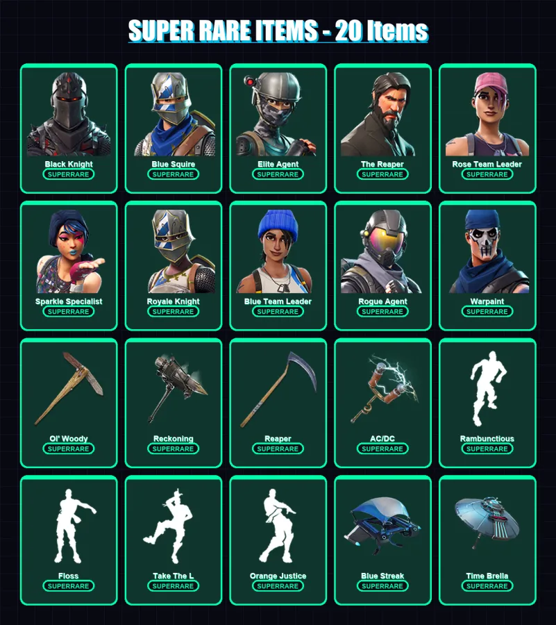 [PS4/PS5/XBOX/PC] | Black Knight | Blue Squire | Elite Agent | 126 skin | Lv1666