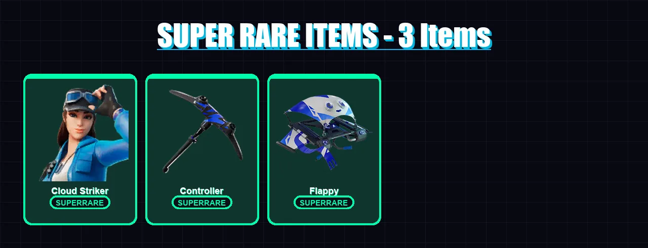 [PS4/PS5/XBOX/PC] | Cloud Striker | Mandalorian | Heartbreaker Shadow | Florin | Reese | 6 skin | 17 pickaxe | 15 emote | 15 glider | Lv155