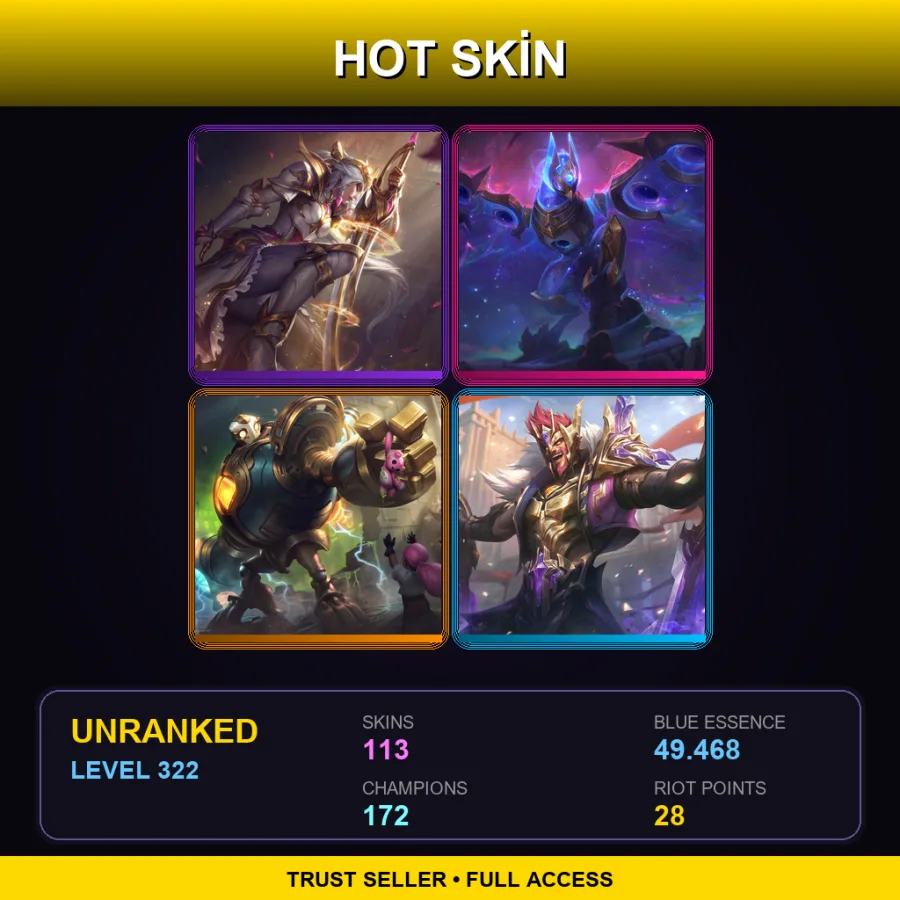 LAN | Lv322 | Unranked | 113 Skin | 172 Champ — Cosmic Devourer Vladimir
