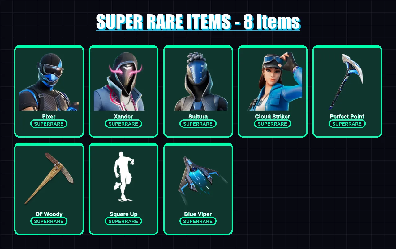 [PC/XBOX] | Fixer | Xander | Sultura | Cloud Striker | Ronin | 60 skin | 125 pickaxe | 76 emote | 85 glider | Lv1591 — Fortnite account