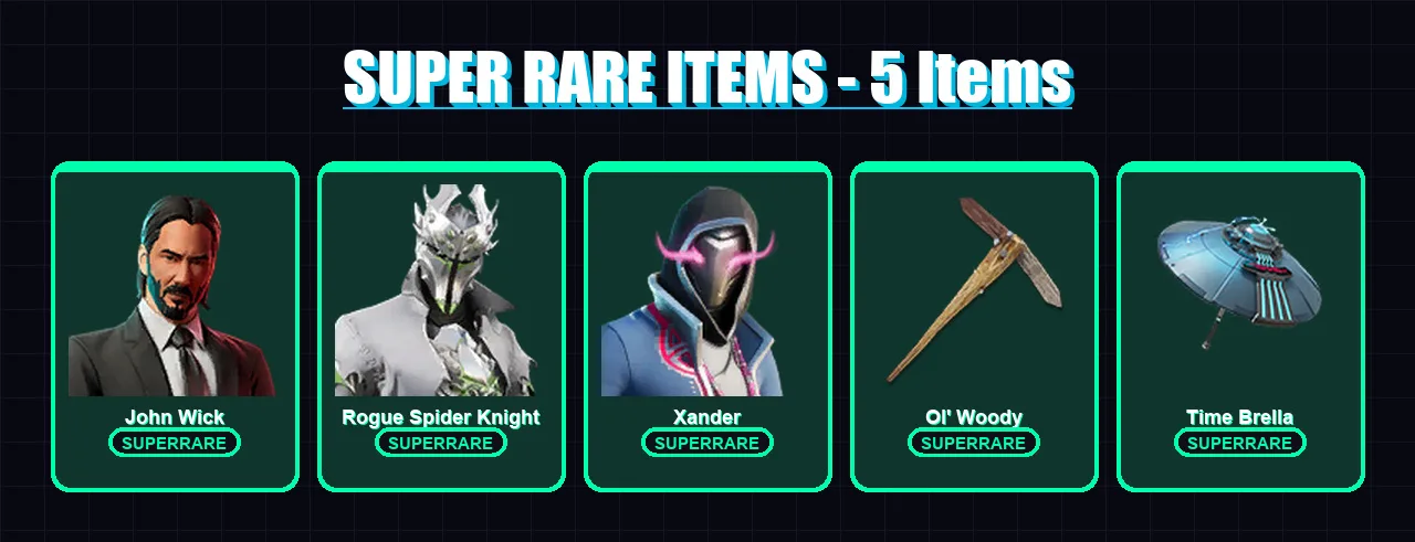 [PC] | John Wick | Rogue Spider Knight | Xander | Valeria | Blaze | 167 skin | 228 pickaxe | 138 emote | 151 glider | Lv2646