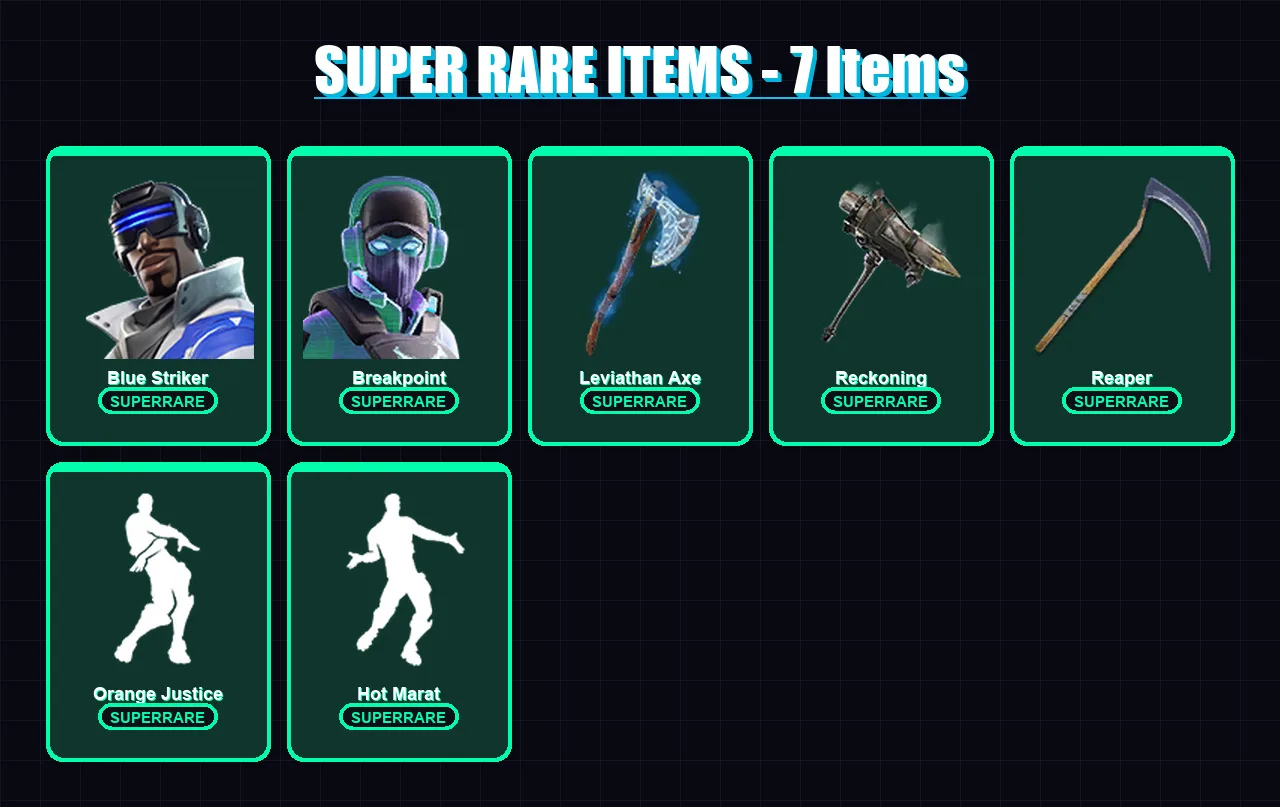 [PS4/PS5/XBOX/PC] | Blue Striker | Breakpoint | Ragnarok | Calamity | Frozen Love Ranger | 97 skin | 137 pickaxe | 106 emote | 110 glider | Lv1992