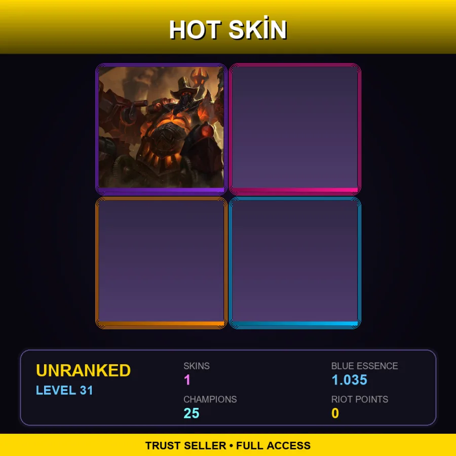 EUW | Lv31 | Unranked | 1 Skin | 25 Champ — LoL account