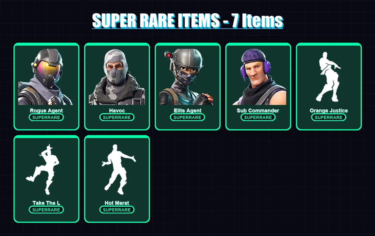 [PS4/PS5/XBOX/PC] | Rogue Agent | Havoc | Elite Agent | Sub Commander | Oro | 31 skin | 29 pickaxe | 26 emote | 29 glider | Lv325 — Fortnite account