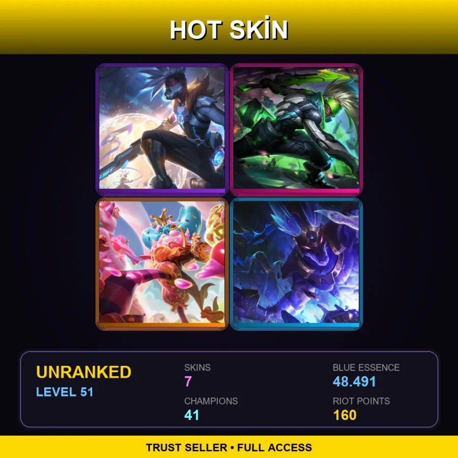 LAN | Lv51 | Unranked | 7 Skin | 41 Champ — River Spirit Nami