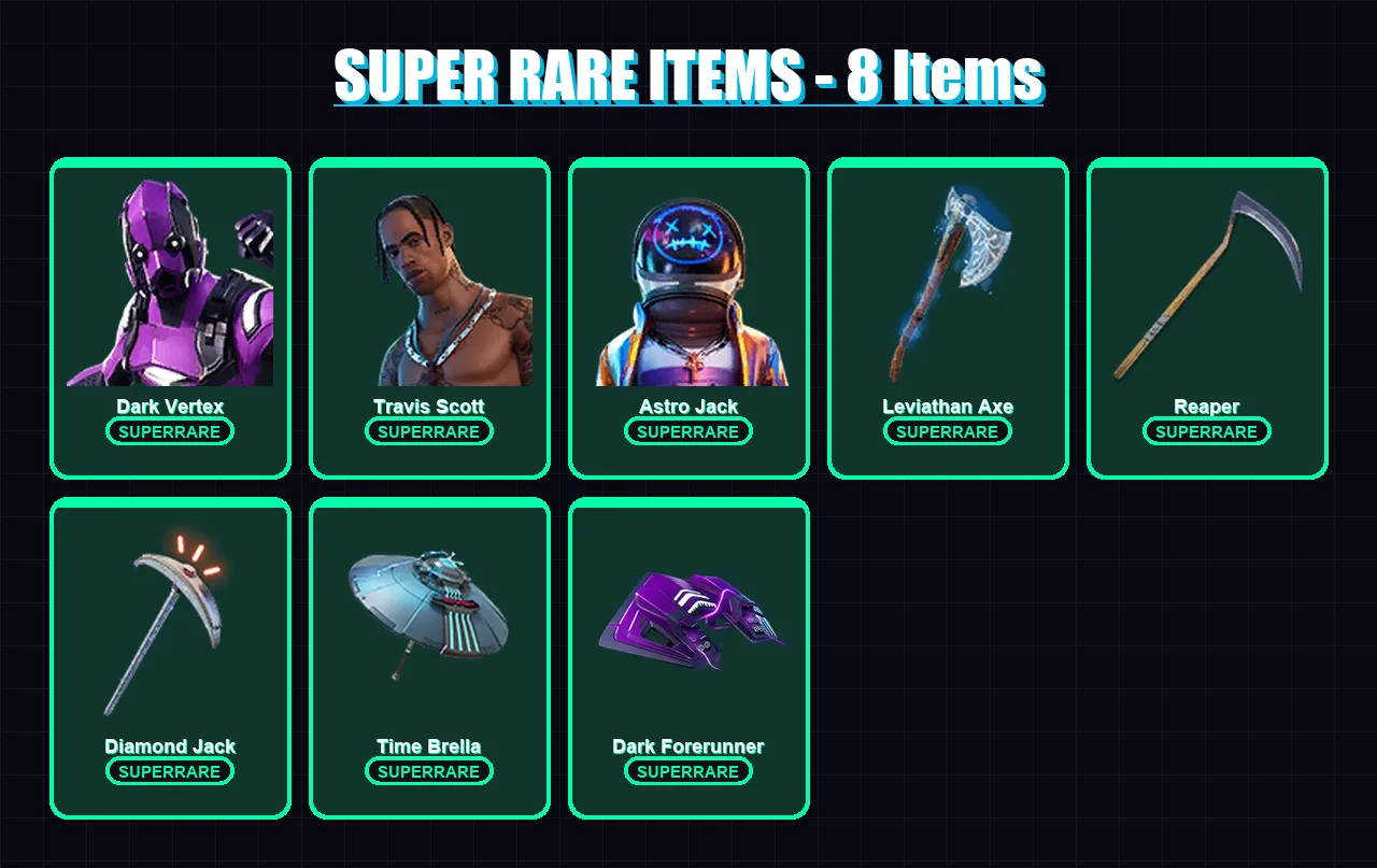 [PC/PSN] | Dark Vertex | Travis Scott | Astro Jack | Gear Specialist Maya | Hybrid | 128 skin | 129 pickaxe | 97 emote | 112 glider | Lv1771 — Fortnite account