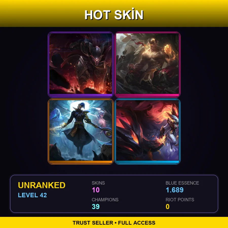 SG | Lv42 | Unranked | 10 Skin | 39 Champ