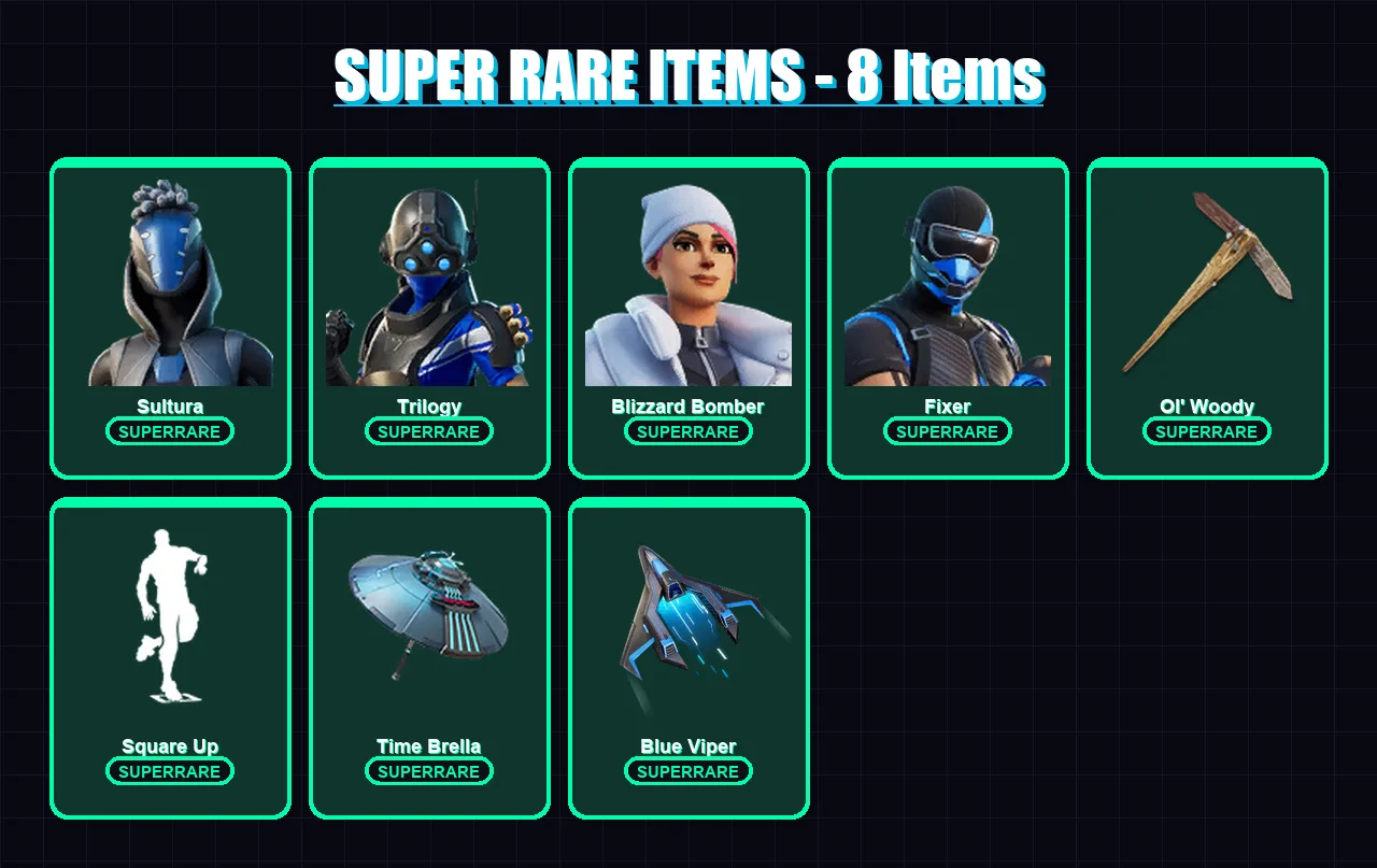 [PS4/PS5/XBOX/PC] | Sultura | Trilogy | Blizzard Bomber | Fixer | Fusion | 69 skin | 167 pickaxe | 123 emote | 130 glider | Lv3101 — Fortnite account