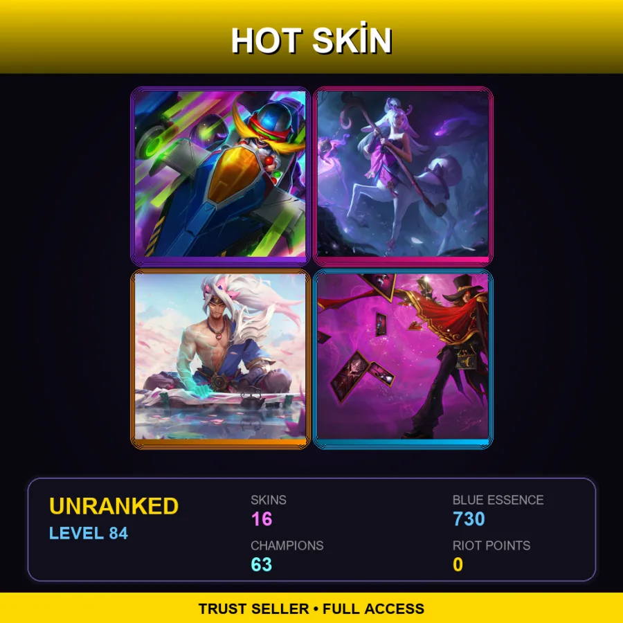 LAS | Lv84 | Unranked | 16 Skin | 63 Champ