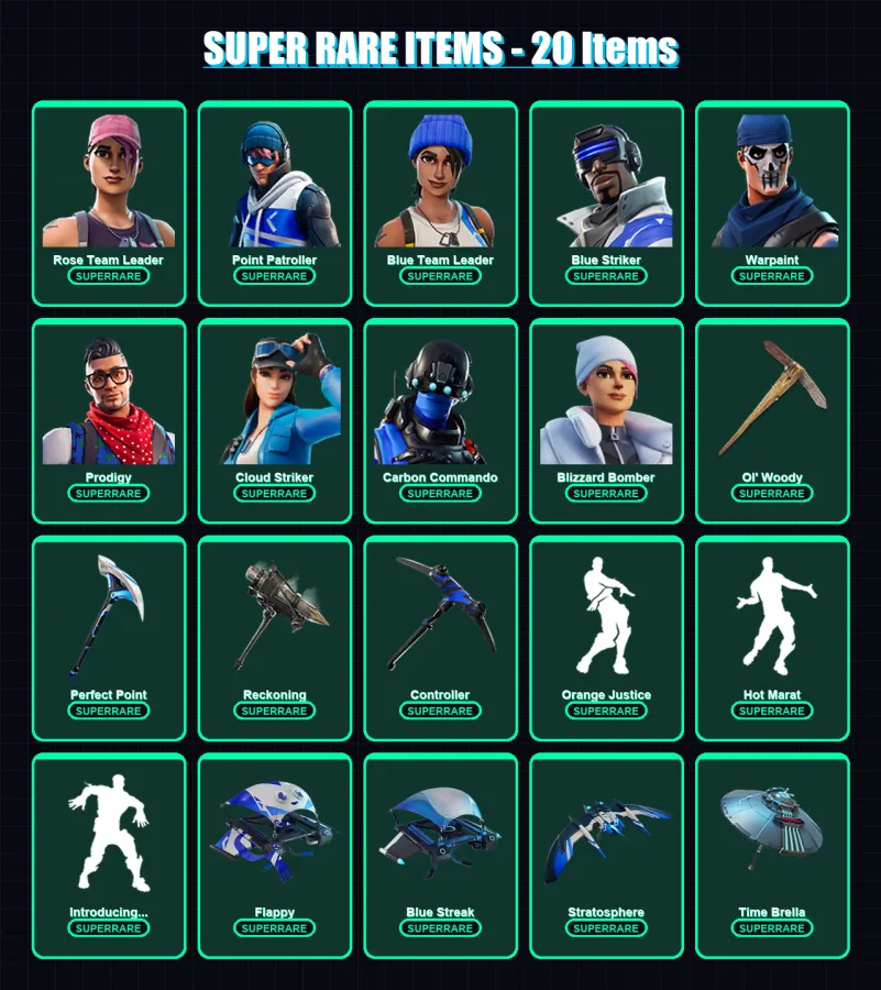 [PS4/PS5/XBOX/PC] | Rose Team Leader | Point Patroller | Blue Team Leader | 131 skin | Lv1637 — Fortnite account