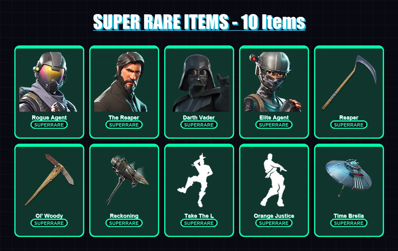 [PC/XBOX/PSN] | Rogue Agent | The Reaper | Darth Vader | Elite Agent | Drift | 147 skin | 153 pickaxe | 135 emote | 131 glider | Lv1771