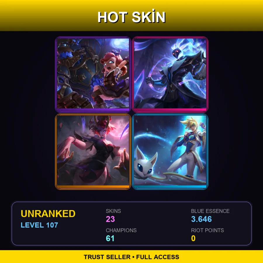 EUNE | Lv107 | Unranked | 23 Skin | 61 Champ